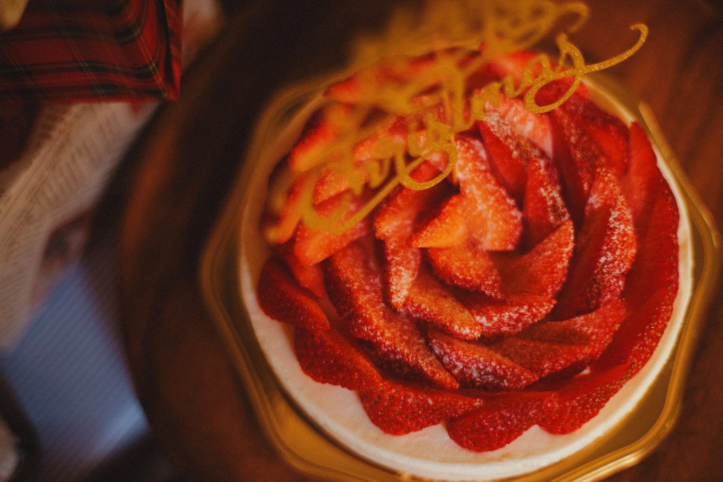 【店頭受け取り】クリスマス苺の生クリームチーズケーキ15㎝