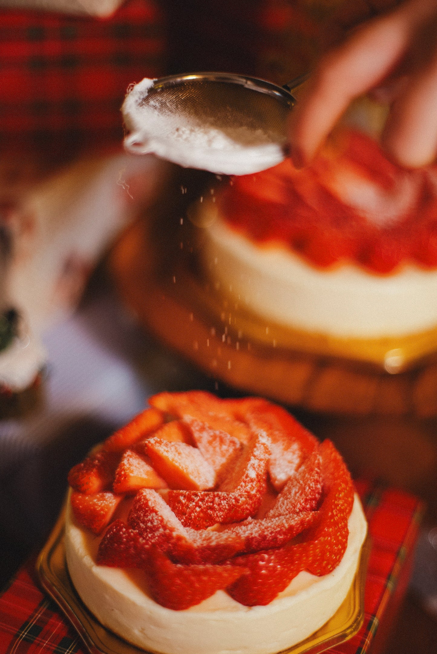 【店頭受け取り】クリスマス苺の生クリームチーズケーキ15㎝