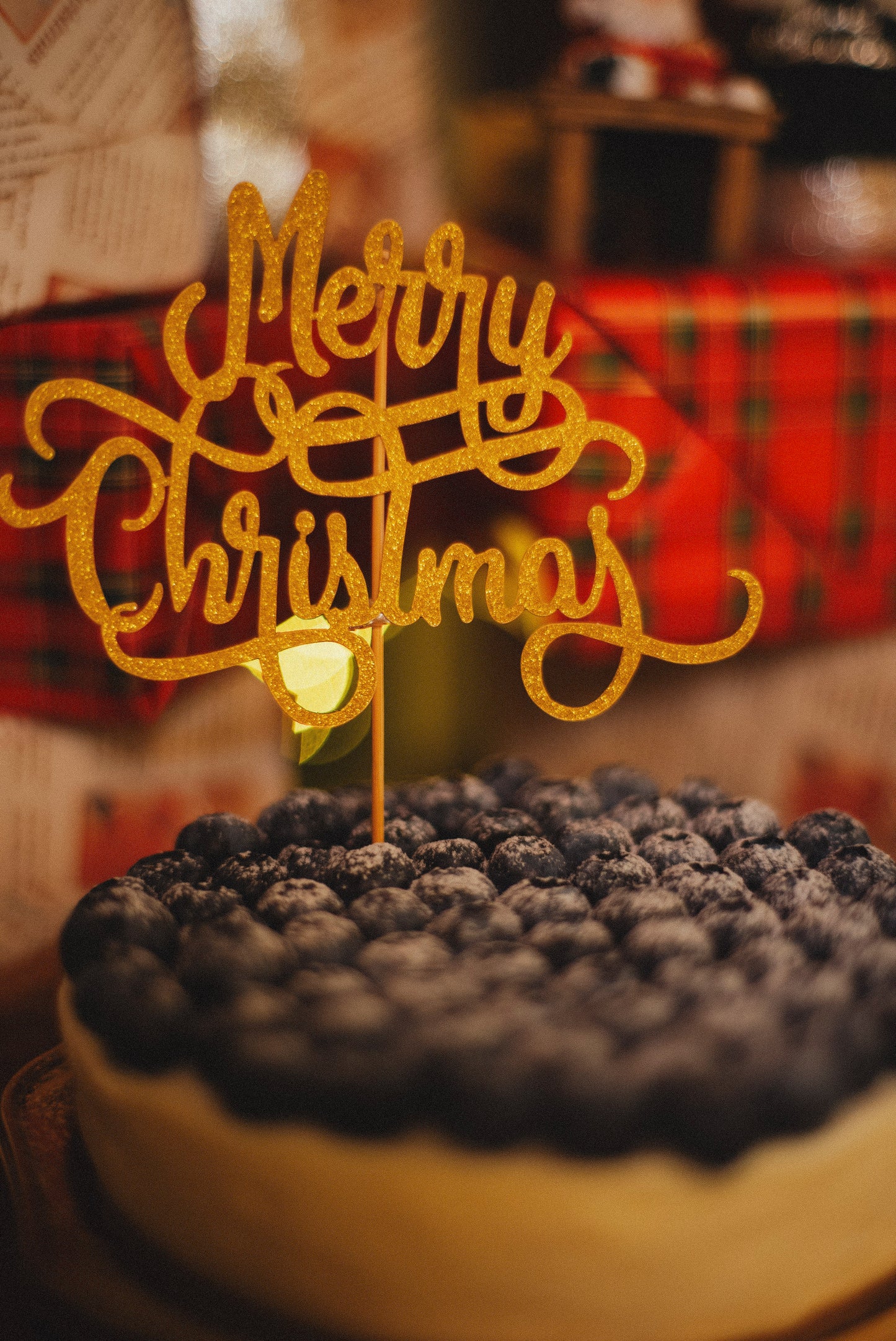 【店頭受け取り】クリスマスブルーベリー生クリームチーズケーキ15㎝