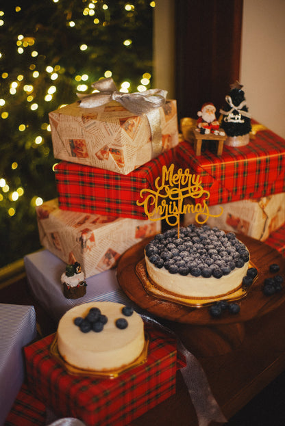 【店頭受け取り】クリスマスブルーベリー生クリームチーズケーキ15㎝