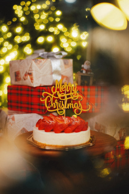 【店頭受け取り】クリスマス苺の生クリームチーズケーキ15㎝