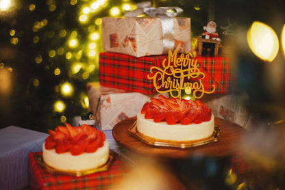 【店頭受け取り】クリスマス苺の生クリームチーズケーキ15㎝