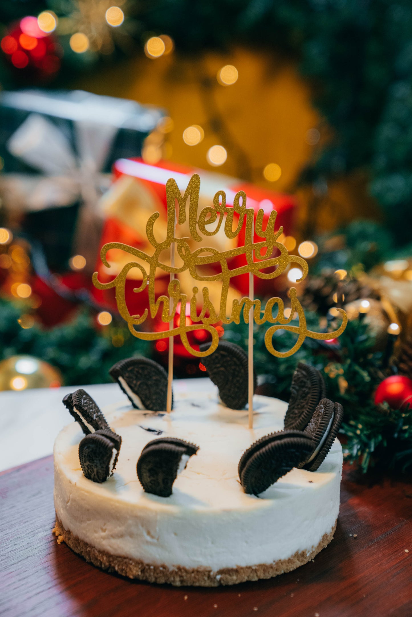 【全国配送】クリスマスクッキーの生クリームチーズケーキ15㎝