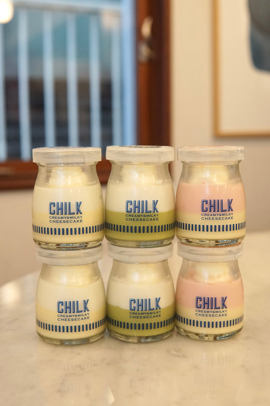 CHILK チーズケーキ 季節限定フレーバー 6個 BOX(抹茶、プレーン、ストロベリー）