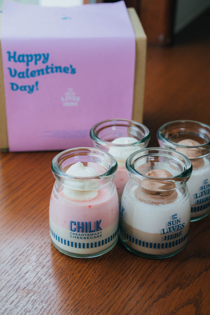 【バレンタイン】CHILK チーズケーキ  4個 BOX(チョコ、ストロベリー）