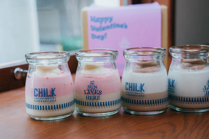 【バレンタイン】CHILK チーズケーキ  4個 BOX(チョコ、ストロベリー）