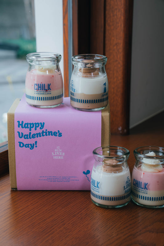 【バレンタイン】CHILK チーズケーキ  4個 BOX(チョコ、ストロベリー）