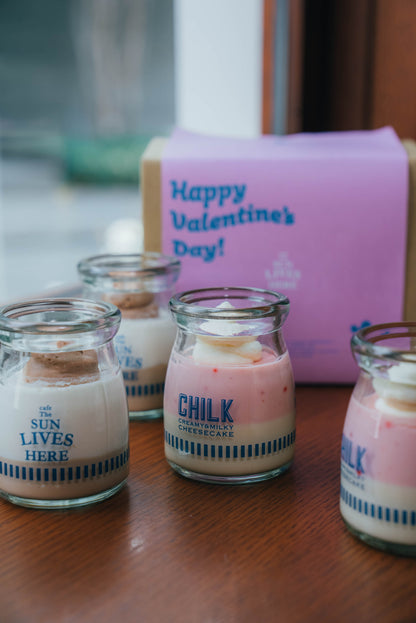 【バレンタイン】CHILK チーズケーキ  4個 BOX(チョコ、ストロベリー）