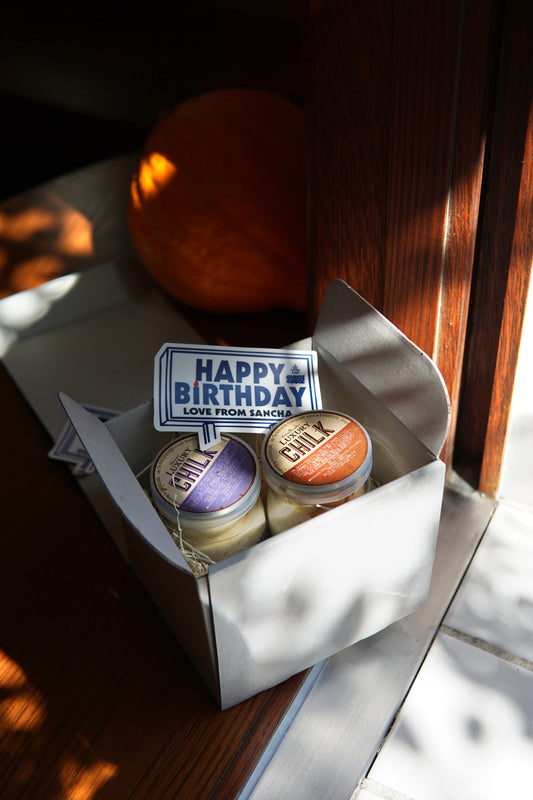 《秋の誕生日セット》誕生日CHILK｜LUXURY CHILKキャラメルパンプキン＆濃厚ラムレーズン2個BOX