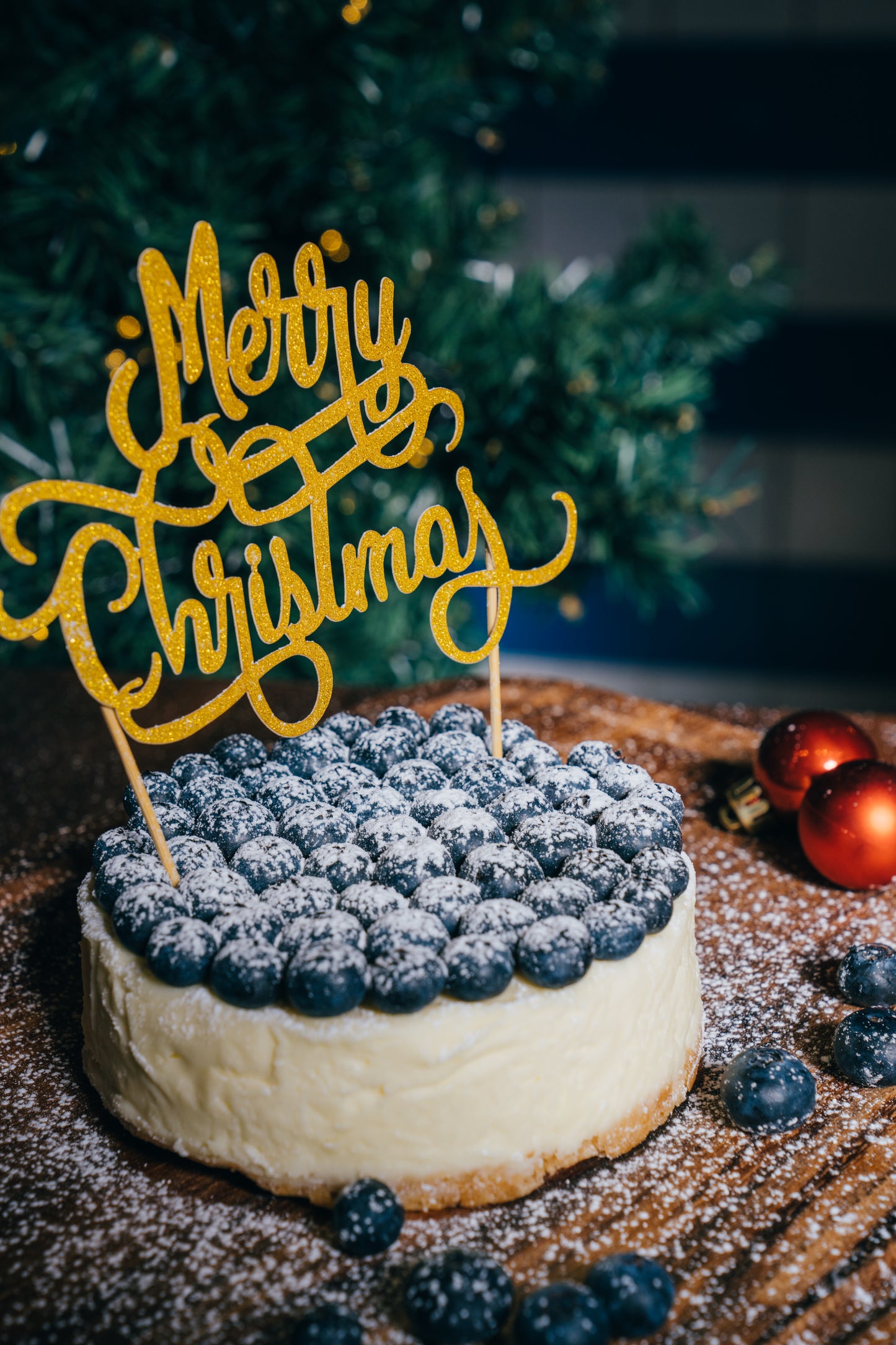 【店頭受け取り】クリスマスブルーベリー生クリームチーズケーキ15㎝